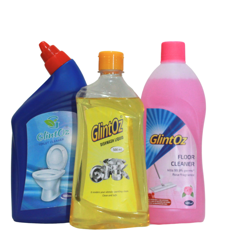 Toilet Cleaner + Dishwash Liquid + Floor Cleaner